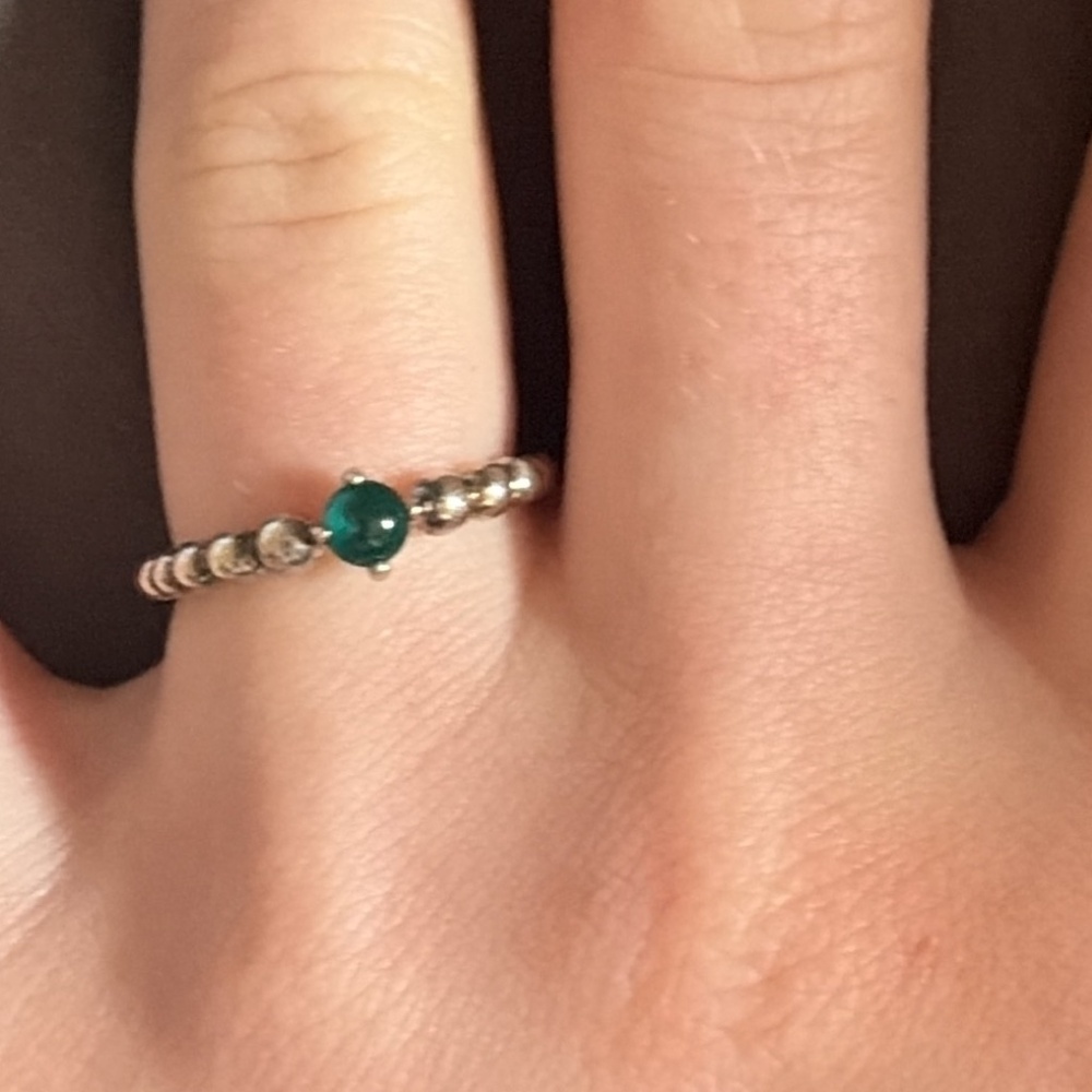 Pandora Green birthmonth silver Pandora ring size 5